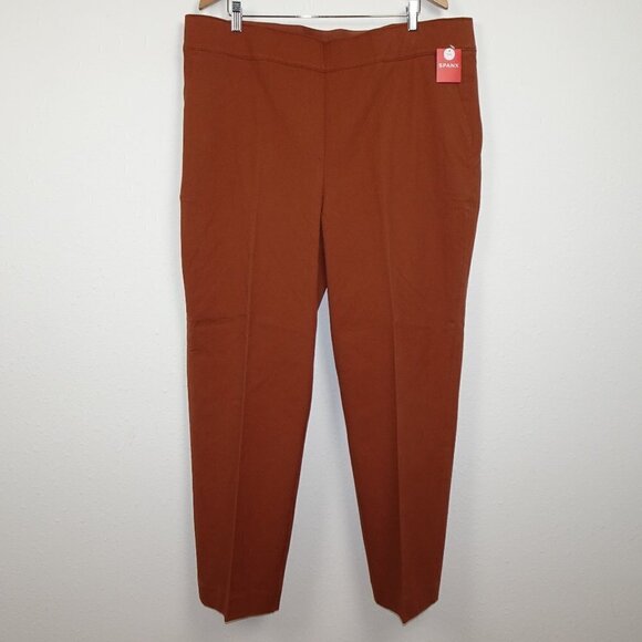SPANX On the Go Ankle Slim Straight Pants Women's Plus Size 3X Brown Orange - Picture 1 of 11